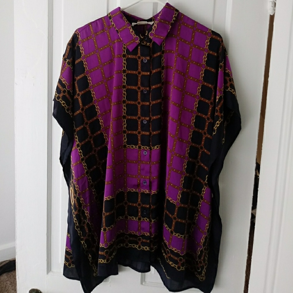 Michael Kors poncho style shirt sz 2XL chain print